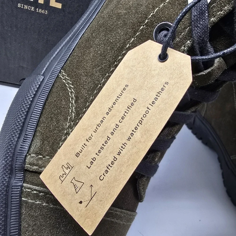 FRYE Boots Mens 10.5 Ryan Military Lace Up Leather Olive Green New - Picture 6 of 7